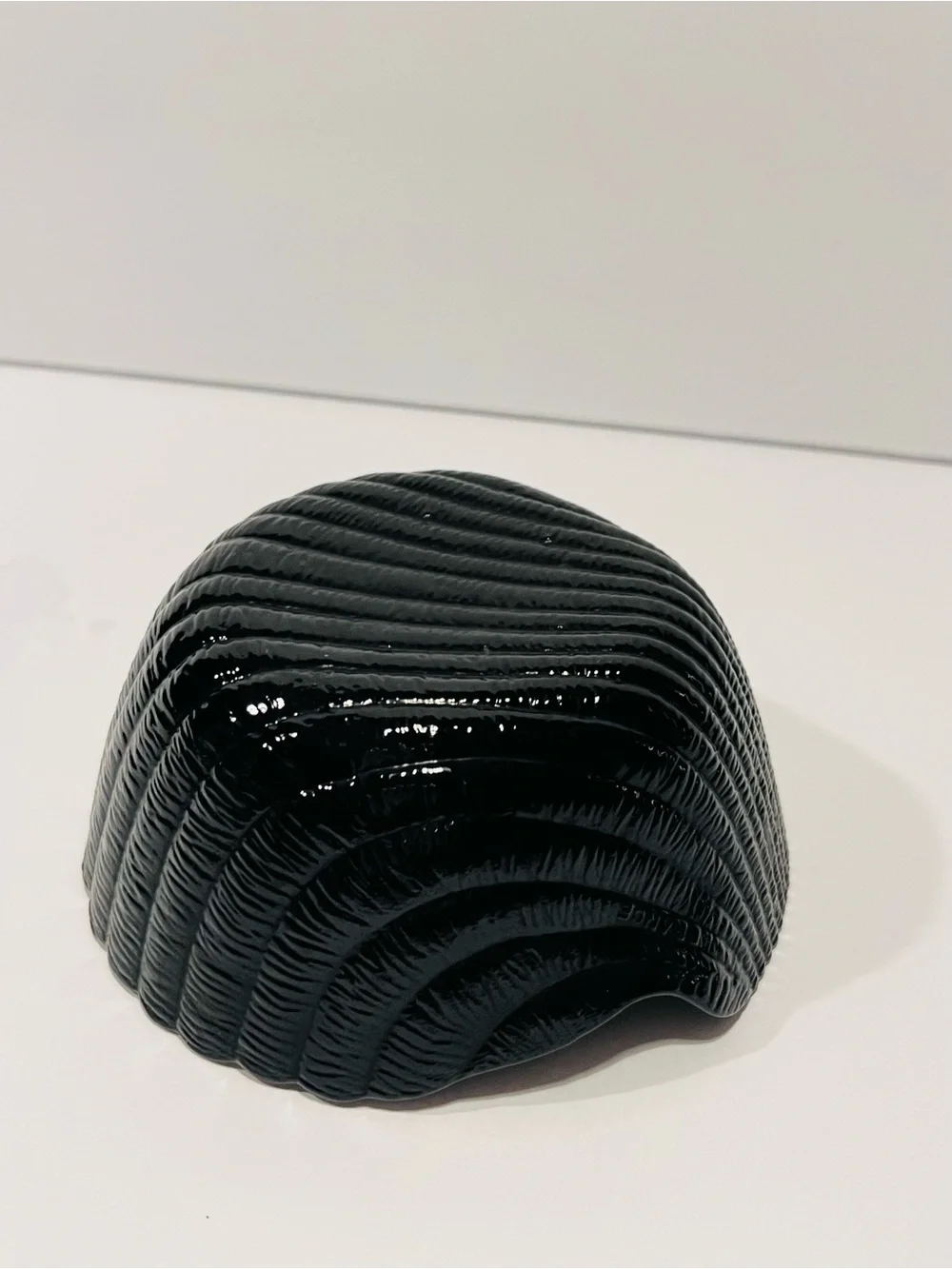 Vintage Arcoroc Coquillage Black Glass Sea Shell Set of 7 Serving Bowls